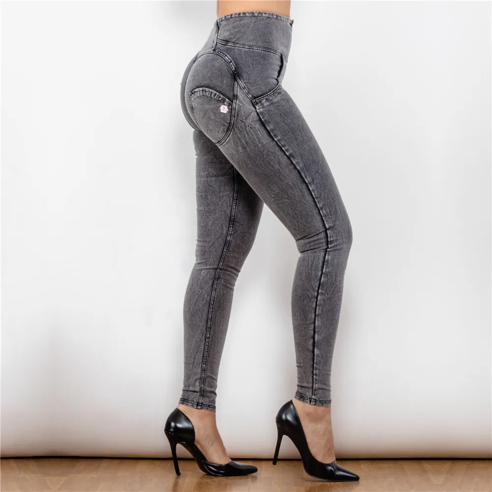 Melody Grey High Waist Zipper Fly Jeans Jeggings