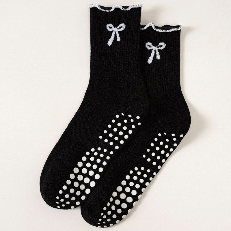 Socks Professional Sports Anti Slip Yoga Socks, Lace Bow Fitness Exercise Grip Socks